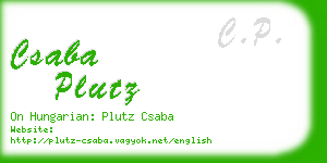 csaba plutz business card